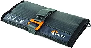 Lowepro GearUp Wrap: منظم سفر صغير الحجم لكابلات الهاتف والمحولات وشرائح ذاكرة USB والأجهزة الصغيرة، رمادي داكن