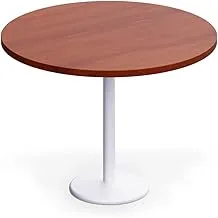 Mahmayi Round Pantry Table - Simple Modern Coffee Table for Home Office, Bistro, Balcony, Lawn, and Breakfast Nook - Stylish & Functional Furniture Piece for Versatile Use(100 cm Dia, Apple Cherry)