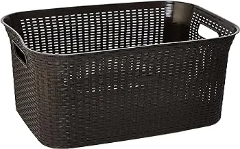 Cosmoplast 50L Cedarattan Laundry Basket, Dark Brown