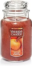 Yankee Candle Spiced Pumpkin Scented, Classic 22oz Large Jar Single Wick Candle, Over 110 Hours of Burn Time