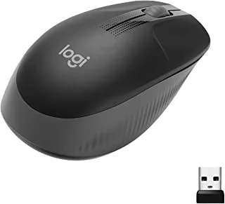 Logitech Wireless Mouse M190, Full Size Ambidextrous Curve Design,18-Month Battery with Power Saving Mode,USB Receiver,Precise Cursor Control and Scrolling,Wide Scroll Wheel,Scooped Buttons -Charcoal