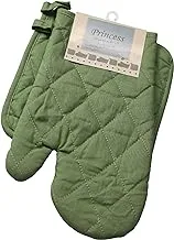 Hotel Linen Klub DEYARCO Princess 2PCS GLOVES/OVEN MITT AND POT HOLDER SET GREEN