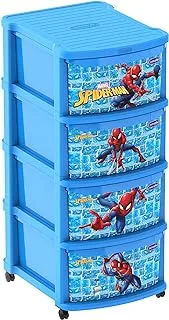 Cosmoplast Marvel Spider-Man Multipurpose Storage Cabinet 4 Drawers With Wheels, 4-Drawers Storage Cabinet