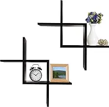 Greenco Criss Cross Intersecting Wall Mounted Floating Shelves Grc3149