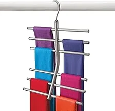 Lynk Hanging Tiered Scarf Holder - Closet Hanger - Organizer Rack - Platinum, One Size