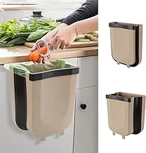 Showay Hanging Kitchen Trash Can For Cabinet Trash Can Mini Garbage Can Collapsible Waste Bins 9 Liter For Cabinet Door Car Bathroom Office Bedroom Camping