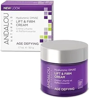 Andalou Naturals Hyaluronic Dmae Lift Firm Skin Cream, Face Moisturizer with Anti Aging Antioxidants, Hydrating, Helps Reduce Fine Lines and Wrinkles, 1.7 Ounce