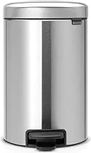 Brabantia 113604 Pedal Bin newIcon with Plastic Inner Bucket, 12 Litre - Matt Steel