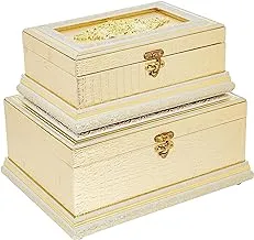 Opalina Jewellery Box, Gold, Bx1247-Ng, Set Of 2