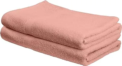 DEYARCO Princess - 2 Pcs Set Bath Towel, Fabric: 100% Cotton Terry, Size: 70x140cm, Pattern: Ringspun, Color: Peach