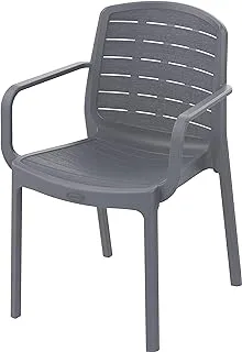 Cosmoplast Cedargrain Resin Outdoor Armchair, Dark Grey