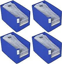 Kuber Industries 4 Piece Non Woven Shirt Stacker Wardrobe Organizer Set, Blue