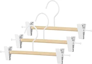 Whitmor Frosted Wire And Wood Skirt Hanger 3-Pieces, White