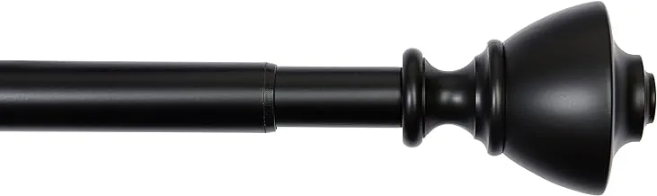 Amazon Basics 2.54 CM Wall Curtain Rod with Urn Finials, 91.44 CM to 1.83 M, Black