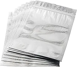 Party Time 100Pcs Resealable Mylar Bags, 3.15 Mil Clear Silver Bag, (5.1