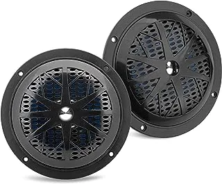 Pyle 5.25 Inch Dual Marine Speakers - 2 Way Waterproof and Weather Resistant Outdoor Audio Stereo Sound System with 100 Watt Power, Polypro ne Cone and Cloth Surround - 1 Pair - PLMR51B (Black)