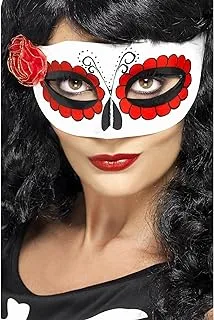 Smiffys Smiffy'S Mexican Day Of The Dead Eyemask, White/Red, One Size, 27854