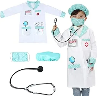 Wizland Kids Doctor Costume Doctor Role Play Costume for Boys Girls Kids Pretend Role Play Costumes