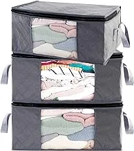 Abo Gear G01 Bins Bags Closet Organizers Sweater Clothes Storage Containers, 3Pc Pack, Gray, 3 Count