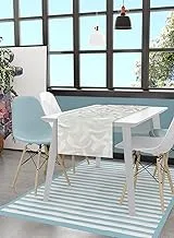 Home Town Self Design Jaquard/Polyester White Table Runner,33X120Cm