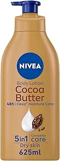 NIVEA Body Lotion Dry Skin, Cocoa Butter Vitamin E, 625ml