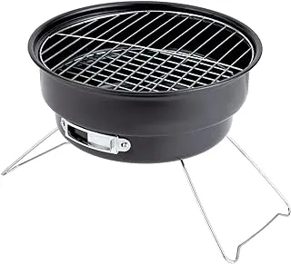 Royalford Round Barbeque Stands With Grill, Foldable, Rf10356 - Durable Iron Construction Larger Grilling Area,Folding Camping Picnic Garden Festival Cooker