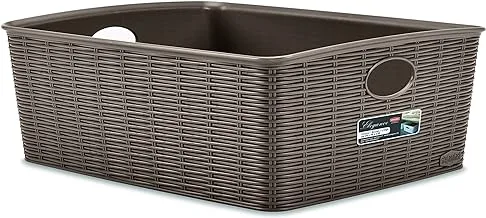 Stefanplast Elegance Rattan Basket, Dove Grey, 36X29X13 Cm