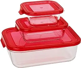 Taliona Boro Rectangular Food Container Set - Red