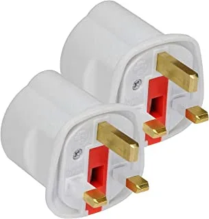 Royal Apex EU to UK Plugs Adapter, British Plug to EU Schuko Female Plugs Power Converter, 2 Pin Socket EU to UK Travel Adapter, 13A 250V BS1362 FUSED (Pack of 2 pcs)