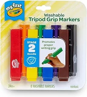 Crayola My First, Tripod Washable Markers For Toddlers, 8Ct