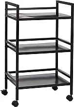 Amazon Basics 3-Tier Metal Rolling Cart, Black