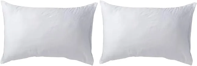 Hotel Linen Klub DEYARCO Hotel Linen Standard Pillowcase 2Pc Set , 100% Cotton 250Tc Sateen Plain, Size: 50X75Cm , White