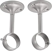 Amazon Basics Curtain Rod Ceiling-Mount Bracket, Set of 2, Silver Nickel