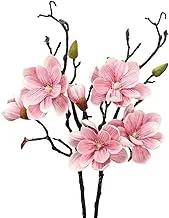 YATAI Pack of 2 Yulan Magnolia Artificial Flowers Spray Branches Artificial Plants Leaf Silk Flowers Wholesale Fake Flowers for Home Table Vase Centerpiece Festival Ornament Wedding Decor (Pink)