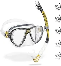 Cressi Big Eyes Evolution Mask & Alpha Ultra Dry Snorkel - Dive Combo Set, One Size, Multicolor, Adult Unisex