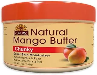 Okay Mango Butter Chunks For Hair And Skin Revive Hydrate Dry Moisturize & Soothe 100% Pure 8 Oz, Light Yellow