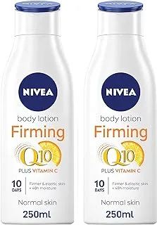 NIVEA Skin Firming Body Lotion 48h Moisture, Q10+ Vitamin C, Normal Skin, 2x250ml