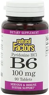 Natural Factors Vitamin B6 Pyridoxine 100 Mg 90 Tablets