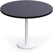 Mahmayi Round Pantry Table - Simple Modern Coffee Table for Home Office, Bistro, Balcony, Lawn, and Breakfast Nook - Stylish & Functional Furniture Piece for Versatile Use(100 cm Dia, Black)