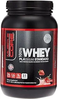 MUSCLE CORE NUTRITION Whey بلاتينيوم قياسي بالفراولة ، 2 رطل