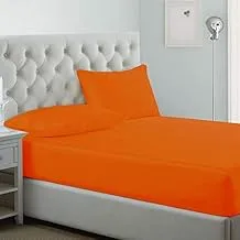 IBed HomeFitted sheet 3Pcs Set - Cotton 144 Thread Count, King Size, Orange