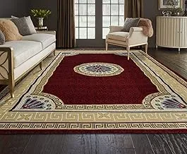 Al Salem Carpet Super Sabah Collection Carpet Classic Tradition Area Rug 060 cm X 110 Red