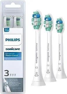 Philips Sonicare Genuine C2 Optimal Plaque Control Toothbrush Heads, 3 Brush Heads, White, HX9023/65