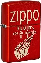 Zippo Classic Lighter Model 49586 Zippo Fluid For All Ligthers Retro Design | Windproof | Metal Material - Red Matte, One Size