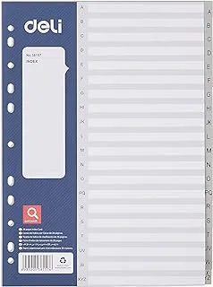 Deli E38157 20-Tabs A to Z Index Divider، A4 Size، Grey