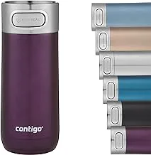 Contigo Luxe Autoseal Travel Mug, Stainless Steel Thermal Mug, Vacuum Flask, Leakproof Tumbler, Dishwasher Safe, Coffee Mug With Bpa Free Easy-Clean Lid, Merlot, 360 ml