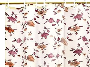 Kuber Industries PVC 7 Feet Shower Curtain with 8 Hooks (Cream) 84 * 54 Inches، 137x213 CM