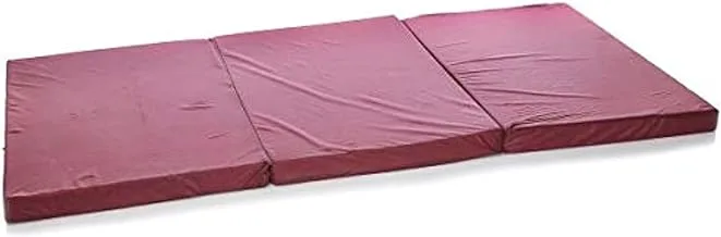 Ibed Home 3 Fold Travel Mattress, Maroon, H67 X W118.5 X D20 Cm