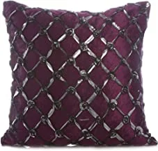 Taraf Purple 45 X 45 Cm Cross Rose Cushion