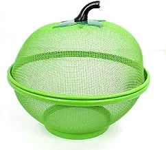 ECVV Apple Shape Net Basket For Fruits Vegetables Insect Proof Drain Wash Green, FB-GREEN, Fruit basket, 26.5cm x 26.5cm